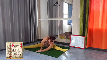 Nude yoga compilation a woman in panties practices yoga in the gym my secret diary long 4