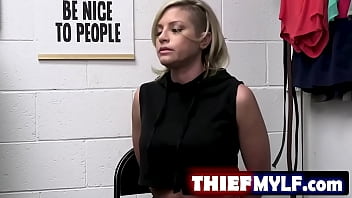 After kaylynn keys gets caught stealing by officer giovanni francesco she gets taken to the backroom for questioning and processing