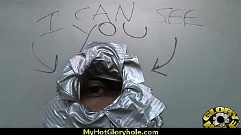 Ebony sloppy gloryhole blowjob 20