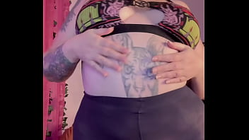 Masturbation in black pantyhose