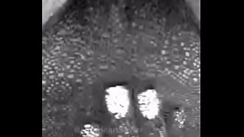 Dark skin ebony slut showing tits