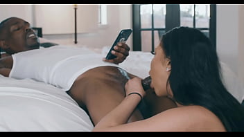 Nia nacci my stepbrother’facetime calls my husband while he fucks my face with his big black cock