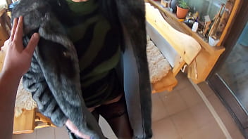 Elegant fur coated slut fucked on a wooden table and covered in cum twice 240 preview