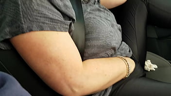 Trashy milf plays with her pussy in the car to get wet for hardcore cream pie action on the bed preview