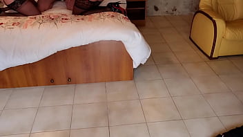 My boyfriend catches me having sex with two milfs and he joins us