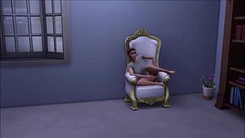 Big breasted college drop out lays around nude in her backyard masturbating while being watched