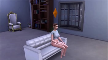 Big breasted college drop out lays around nude in her backyard masturbating while being watched