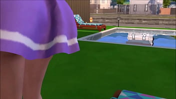 Big breasted college drop out lays around nude in her backyard masturbating while being watched Big breasted college drop out lays around nude in her backyard masturbating while being watched