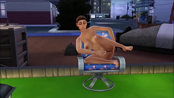 Big breasted college drop out lays around nude in her backyard masturbating while being watched Big breasted college drop out lays around nude in her backyard masturbating while being watched