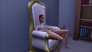 Big breasted college drop out lays around nude in her backyard masturbating while being watched