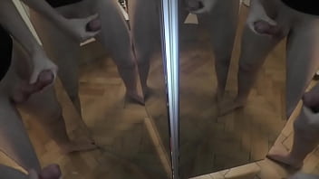 One man 6 cocks mirror cumshot