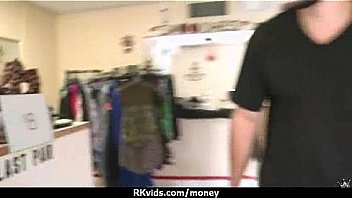 Stunning euro teen gets talked in to giving a blowjob for cash 6