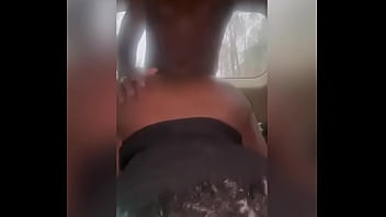 Having fun in the backseat of the van