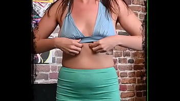 Allisha adams modeling a blue halter top for us