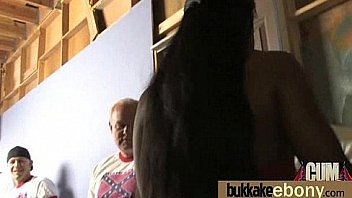 Ebony whore rides cocks and swallows sperm 15