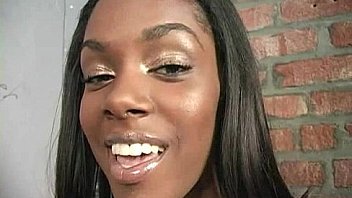 Natural cute black teen tries out gloryhole 30