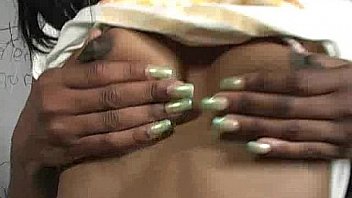 Natural cute black teen tries out gloryhole 30