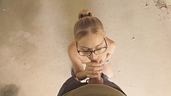 Risky public bang girl sucks off stranger in abandoned spot swallows load like a pro