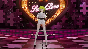 Hatsune miku shake it hentai vocaloid undressing dance tatto white socks mmd 3d blonde hair clip