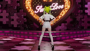 Hatsune miku shake it hentai vocaloid undressing dance tatto white socks mmd 3d blonde hair clip