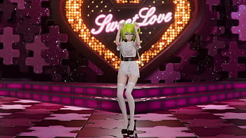 Hatsune miku shake it hentai vocaloid undressing dance tatto white socks mmd 3d blonde hair clip