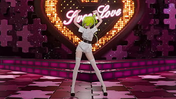 Hatsune miku shake it hentai vocaloid undressing dance tatto white socks mmd 3d blonde hair clip