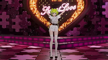 Hatsune miku shake it hentai vocaloid undressing dance tatto white socks mmd 3d blonde hair clip