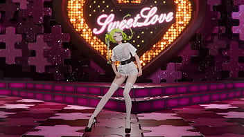 Hatsune miku shake it hentai vocaloid undressing dance tatto white socks mmd 3d blonde hair clip