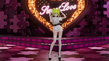 Hatsune miku shake it hentai vocaloid undressing dance tatto white socks mmd 3d blonde hair clip