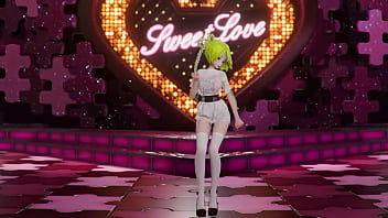 Hatsune miku shake it hentai vocaloid undressing dance tatto white socks mmd 3d blonde hair clip