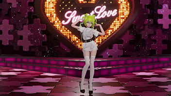 Hatsune miku shake it hentai vocaloid undressing dance tatto white socks mmd 3d blonde hair clip