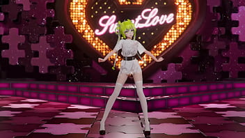 Hatsune miku shake it hentai vocaloid undressing dance tatto white socks mmd 3d blonde hair clip