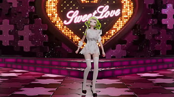 Hatsune miku shake it hentai vocaloid undressing dance tatto white socks mmd 3d blonde hair clip