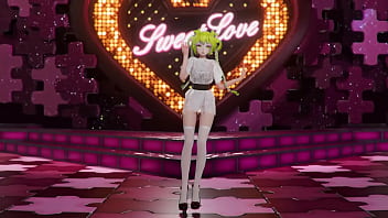 Hatsune miku shake it hentai vocaloid undressing dance tatto white socks mmd 3d blonde hair clip