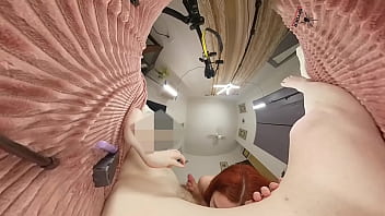 Playing with amazing ginger girl letting her bob and ride on me