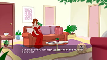 Milf in a sexy red dress gets a creampie