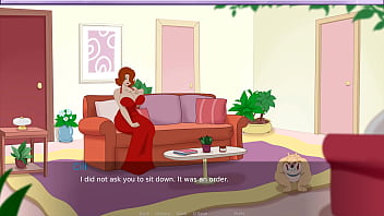 Milf in a sexy red dress gets a creampie