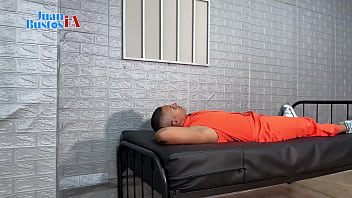 Trapped with no escape the lawyer squeezes out all her milk and cums on his face