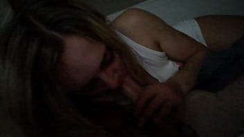 Blond sucks hard cock