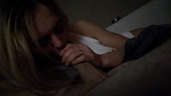 Blond sucks hard cock