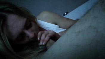 Blond sucks hard cock