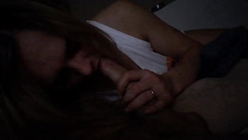 Blond sucks hard cock