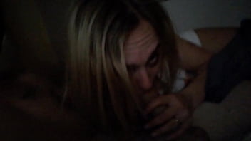Blond sucks hard cock