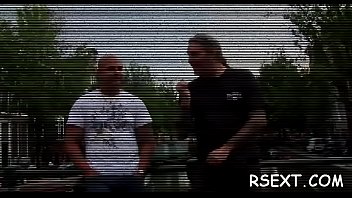 Cutie gives blow and handjob