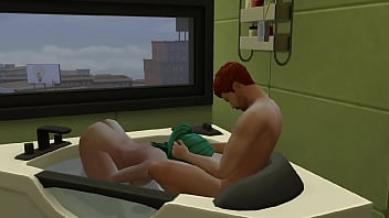 Green haired woman sucking boyfriend in the tub the sims 4 wichedwhims