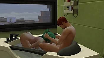 Green haired woman sucking boyfriend in the tub the sims 4 wichedwhims