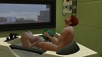 Green haired woman sucking boyfriend in the tub the sims 4 wichedwhims