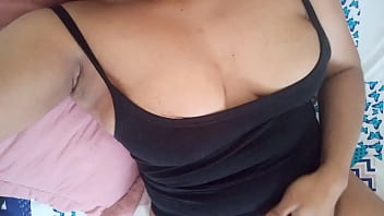 I recorded my busty stepmoth masturbating very delicious