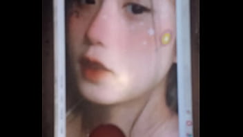 Cumshot on girl's picture