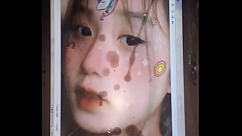 Cumshot on girl's picture